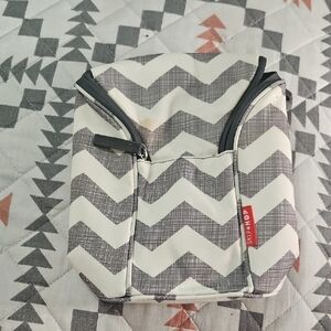 Skip Hop Gray and White Chevron Pouch